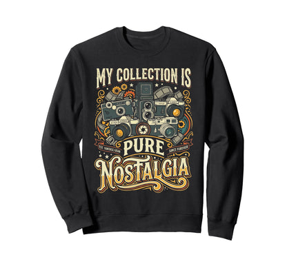 Camera Collector Photography Sweatshirt - Trendy Graphic for Adults - T-Shirt, Sweatshirt, Hoodie