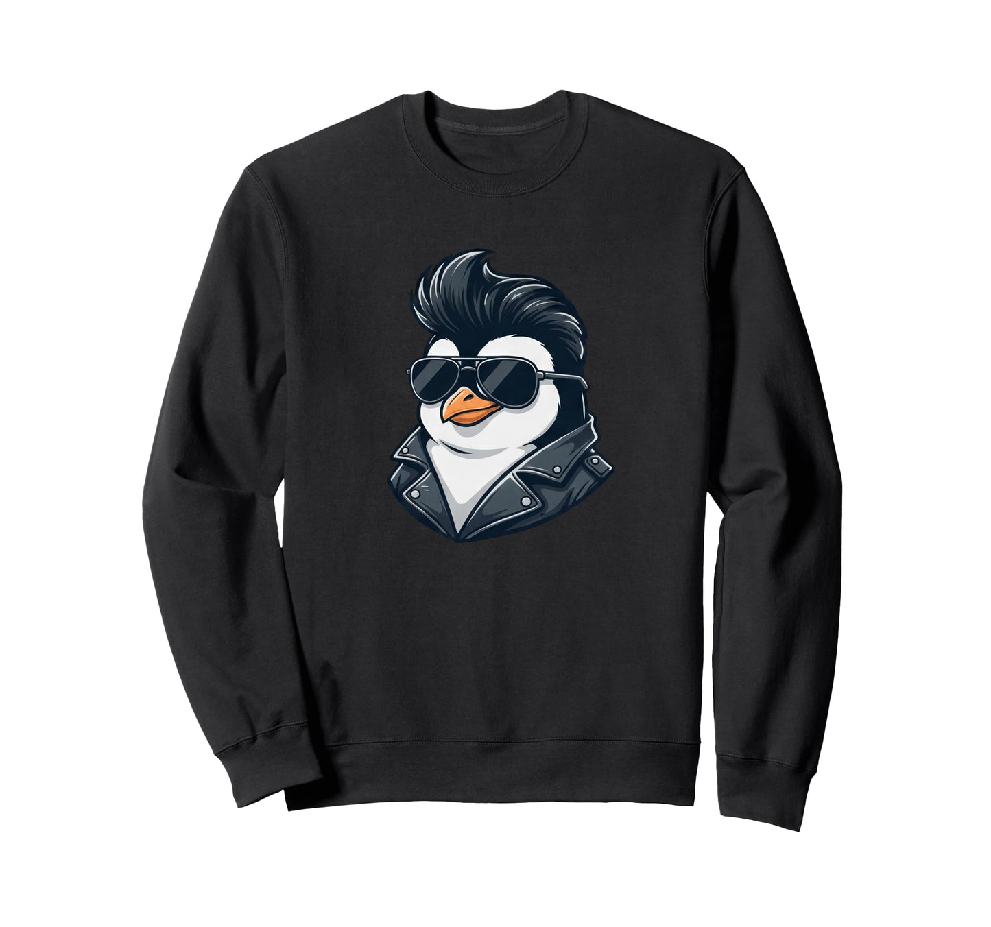 Penguin Rock Roll Sunglasses Sweatshirt - Trendy Graphic Men Women - T-Shirt, Sweatshirt, Hoodie
