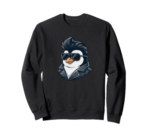 Penguin Rock Roll Sunglasses Sweatshirt - Trendy Graphic Men Women - T-Shirt, Sweatshirt, Hoodie