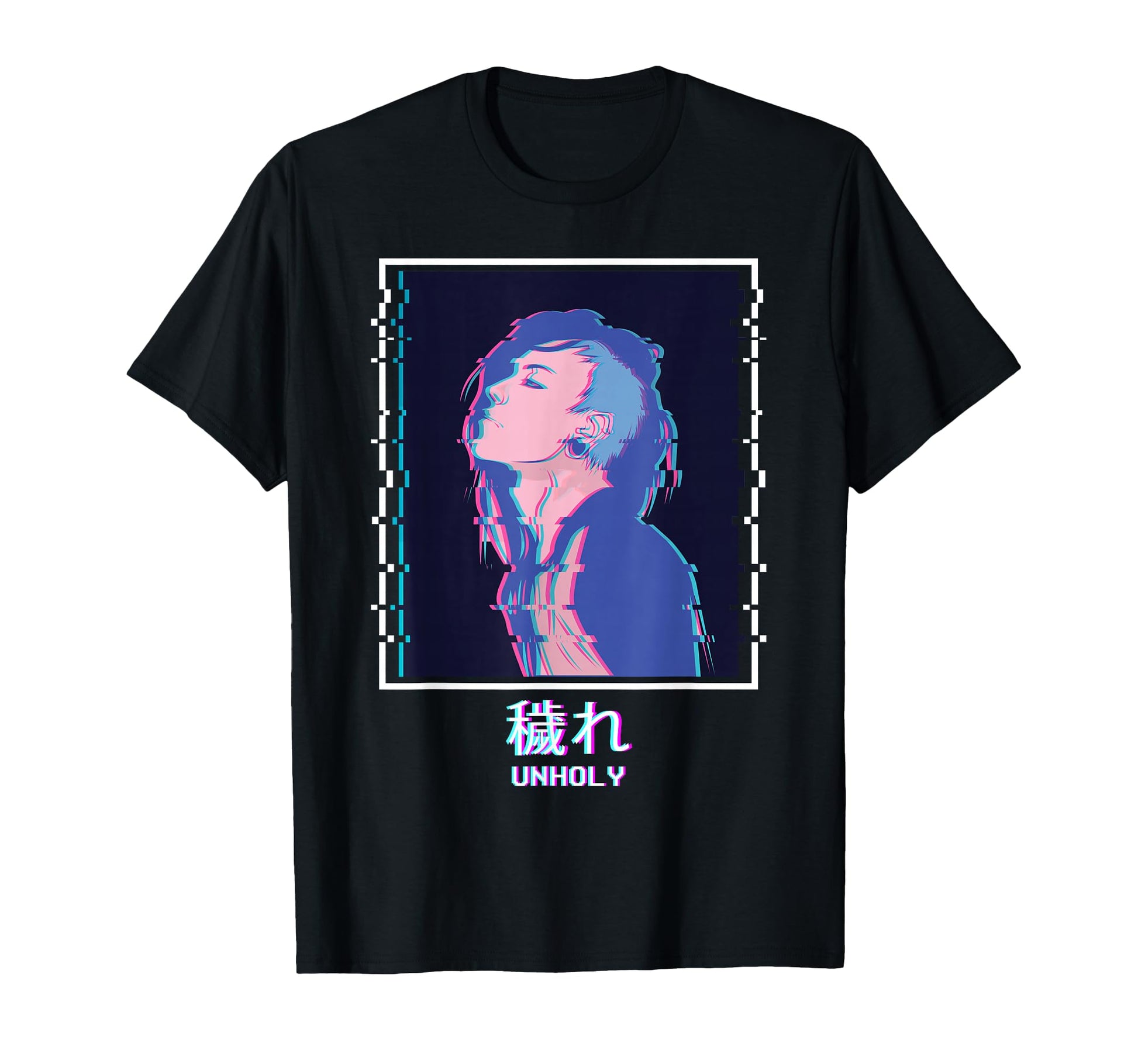 Sad Anime Punk Emo Vaporwave Aesthetic T-Shirt - Minimalist Print Unisex - T-Shirt, Sweatshirt, Hoodie