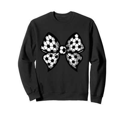 Coquette Bow Soccer Ball Mom Life Sweatshirt - Minimalist Print for Adults - T-Shirt, Sweatshirt, Hoodie