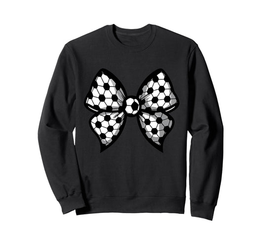 Coquette Bow Soccer Ball Mom Life Sweatshirt - Minimalist Print for Adults - T-Shirt, Sweatshirt, Hoodie