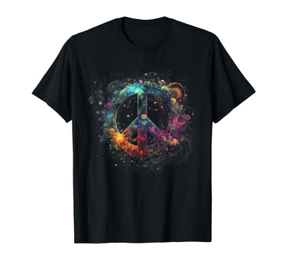 Peace Sign Freedom Hippie Flower T-Shirt - Novelty Apparel for Adults - T-Shirt, Sweatshirt, Hoodie