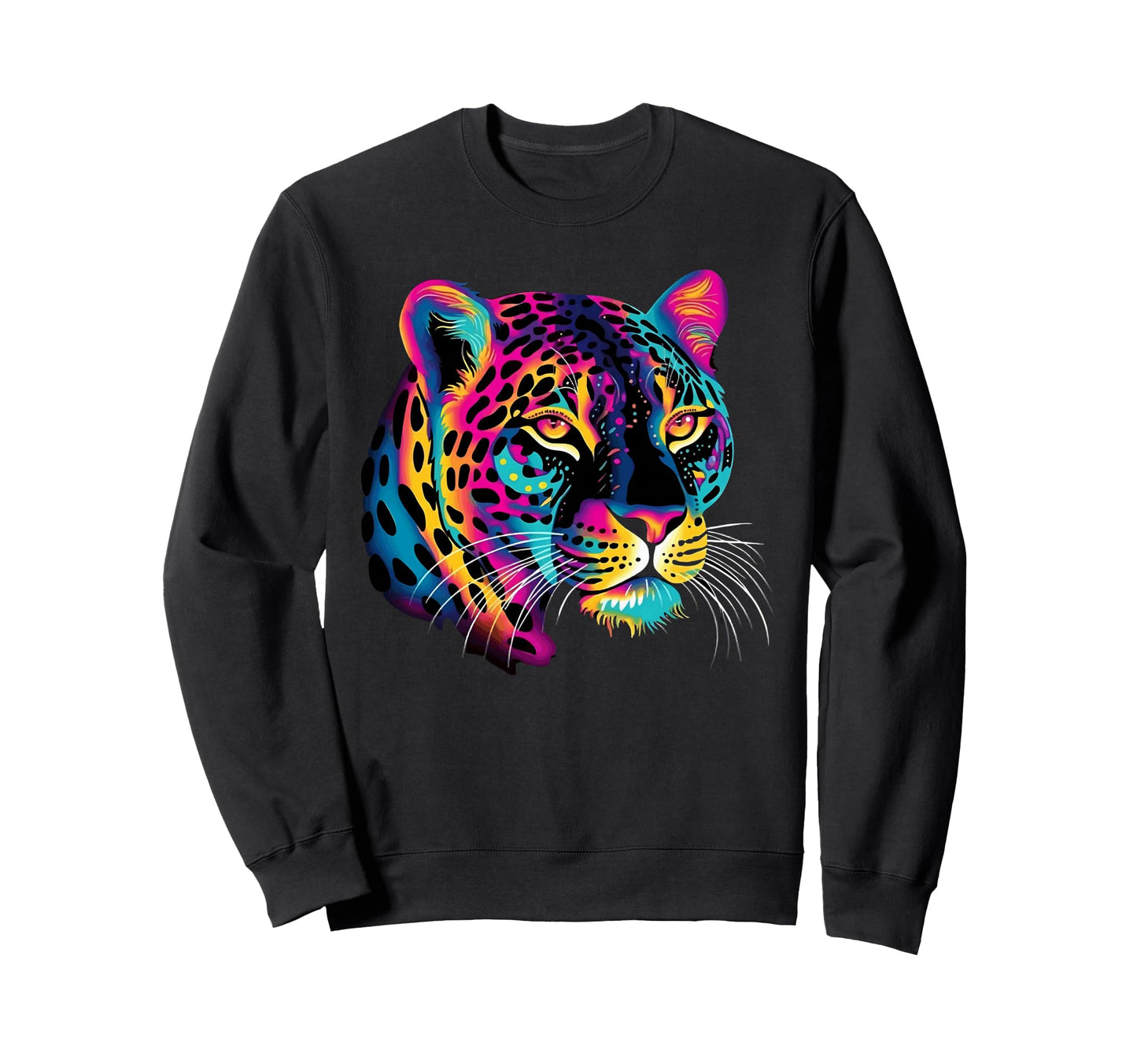Rainbow Colorful Jaguar Big Cat Sweatshirt - Minimalist Print Men Women - T-Shirt, Sweatshirt, Hoodie