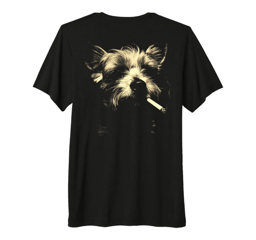 Yorkshire Terrier Smoking Cigarette Meme T-Shirt - Graphic Print Men Women - T-Shirt, Sweatshirt, Hoodie