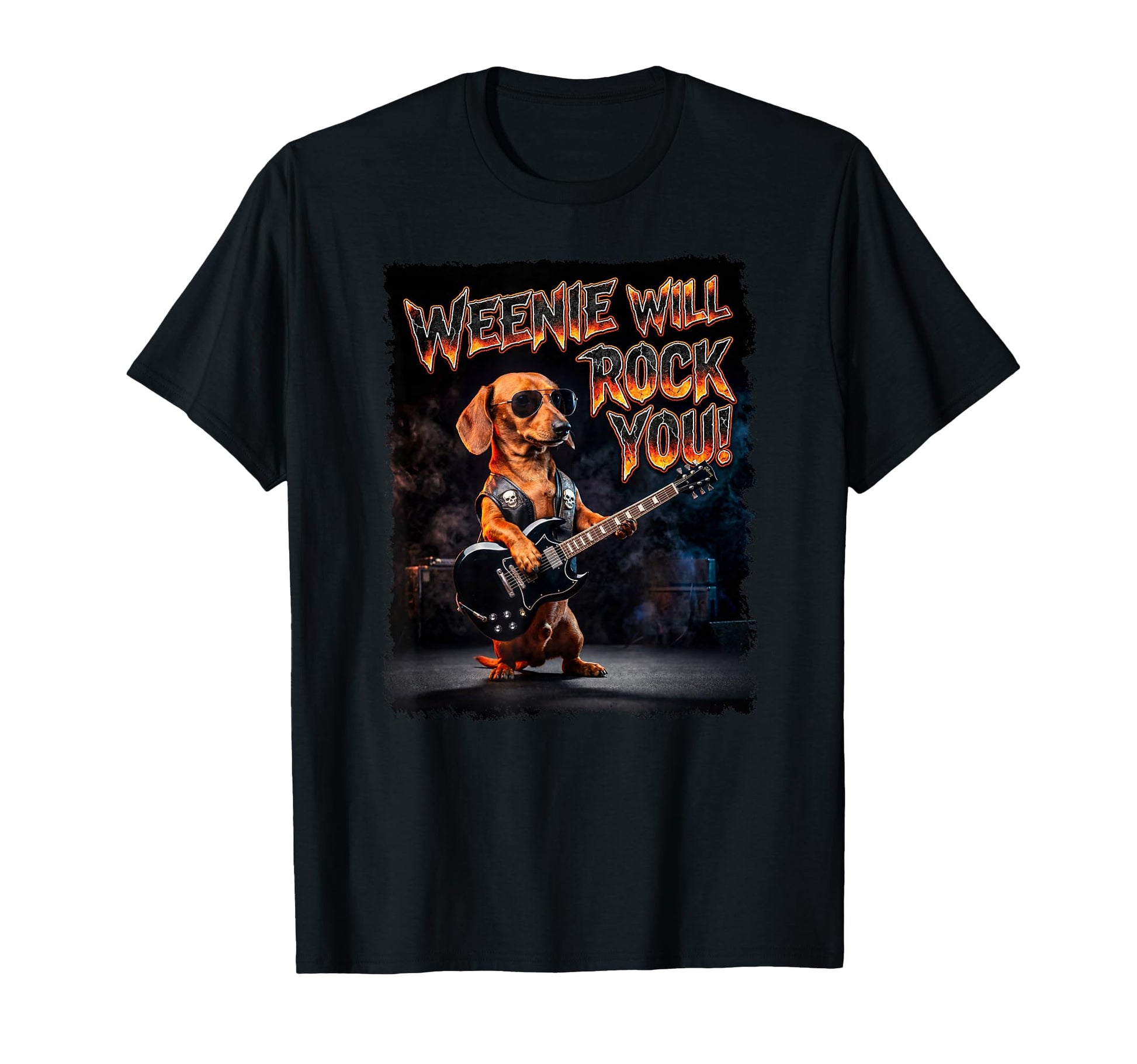 Dachshund Weenie Will Rock You T-Shirt - Casual Everyday Wear Men Women - T-Shirt, Sweatshirt, Hoodie