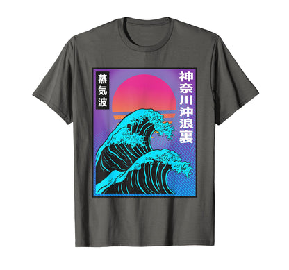 Kanagawa Wave Japanese Japan Art Vaporwave T-Shirt - Graphic Print Unisex - T-Shirt, Sweatshirt, Hoodie