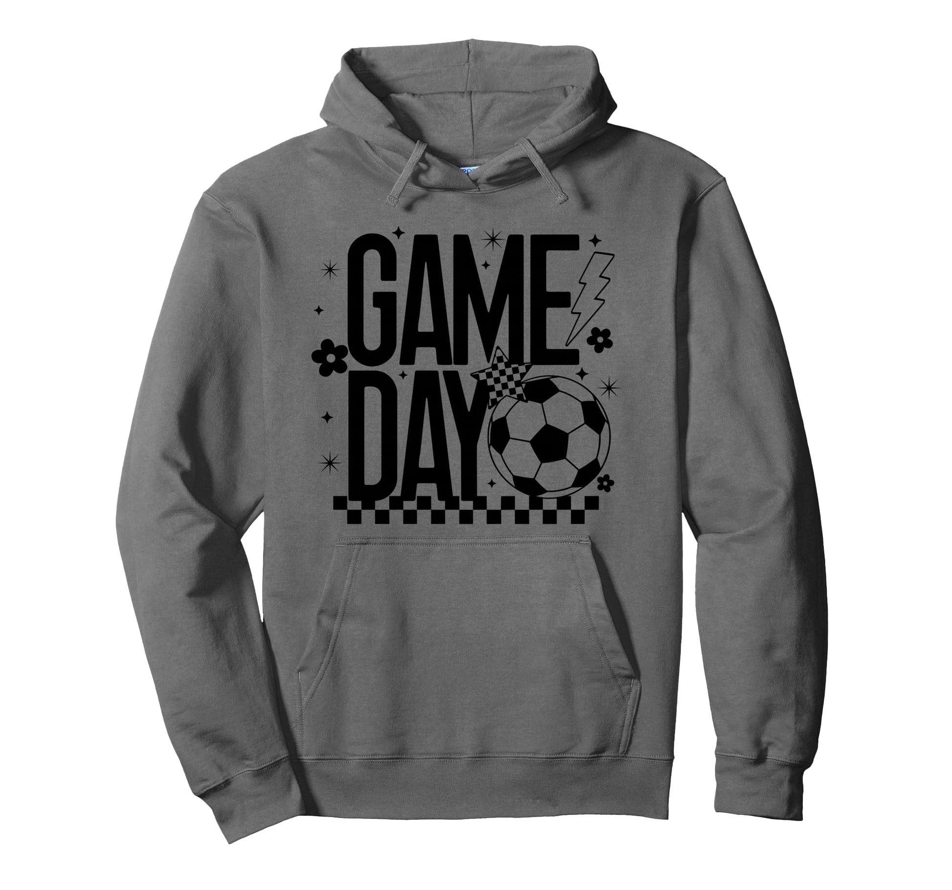 Game Day Soccer Season Mom Checkered Hoodie - Graphic Print Men Women - T-Shirt, Sweatshirt, Hoodie