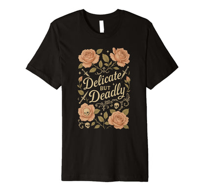 Delicate But Deadly Coquette Skullcore Y2K T-Shirt - Unique Graphic Unisex - T-Shirt, Sweatshirt, Hoodie