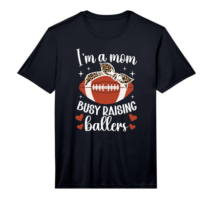 Mens Raising Ballers Football Mom T-Shirt - Fun Novelty Design for Adults - T-Shirt, Sweatshirt, Hoodie