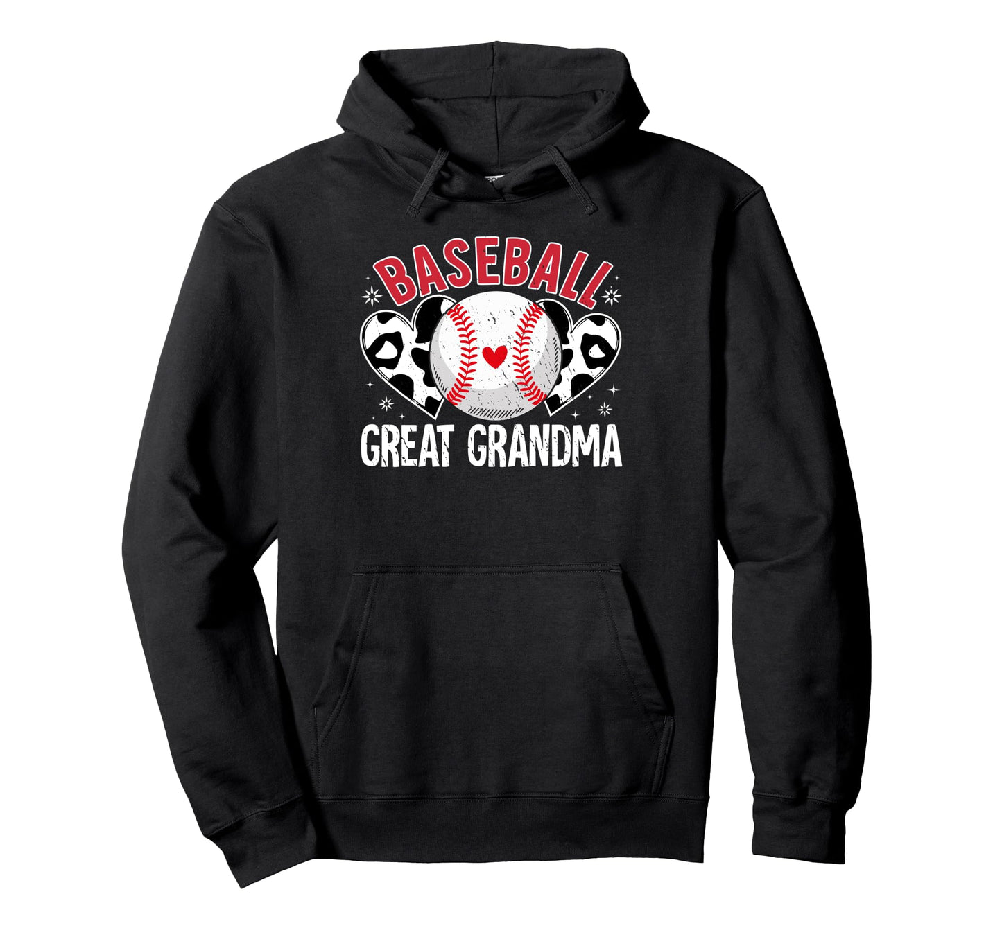 Ball Great Grandma Heart Baseball Hoodie - Minimalist Print for Adults - T-Shirt, Sweatshirt, Hoodie