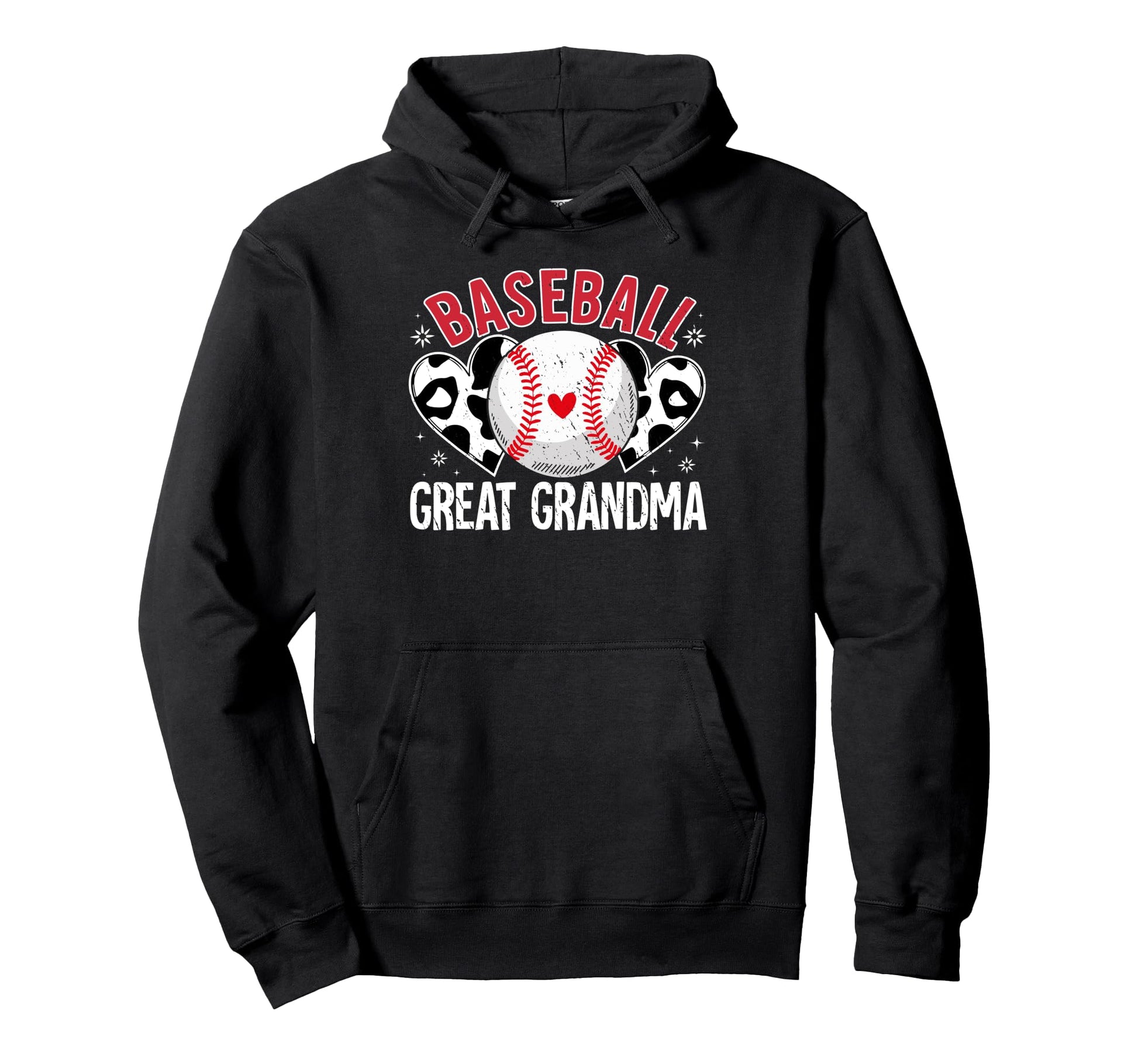 Ball Great Grandma Heart Baseball Hoodie - Minimalist Print for Adults - T-Shirt, Sweatshirt, Hoodie