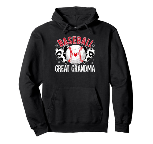 Ball Great Grandma Heart Baseball Hoodie - Minimalist Print for Adults - T-Shirt, Sweatshirt, Hoodie