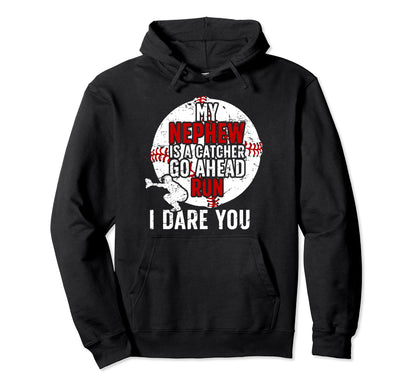 My Nephew Is Baseball Catcher Aunt Hoodie - Minimalist Print for Adults - T-Shirt, Sweatshirt, Hoodie