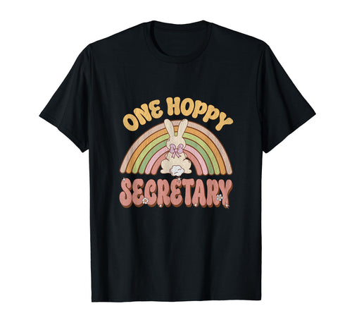 One Hoppy Secretary Bunny Easter T-Shirt - Aesthetic Graphic Unisex - T-Shirt, Sweatshirt, Hoodie