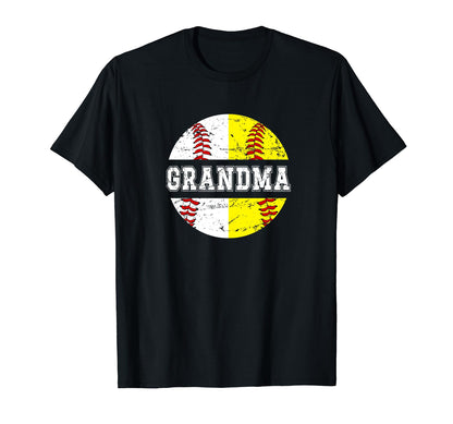 Baseball Softball Grandma Softball T-Shirt - Unique Graphic Men Women - T-Shirt, Sweatshirt, Hoodie