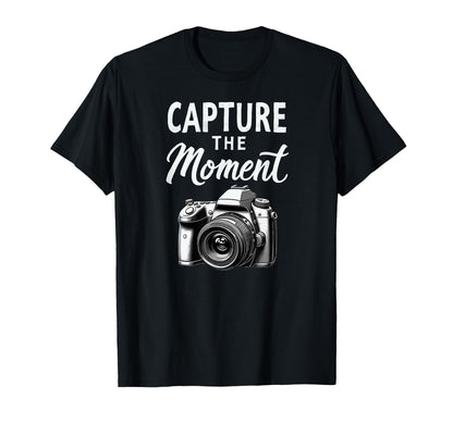 Capture Moment Camera Photography T-Shirt - Graphic Print Unisex - T-Shirt, Sweatshirt, Hoodie