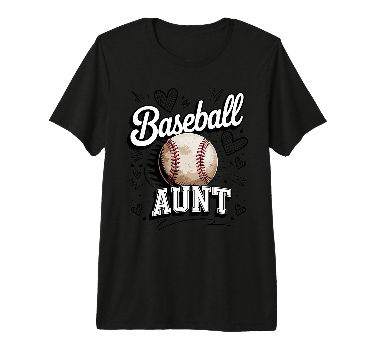 Baseball Aunt Heart Baseball Lover Fan T-Shirt - Novelty Apparel Unisex - T-Shirt, Sweatshirt, Hoodie