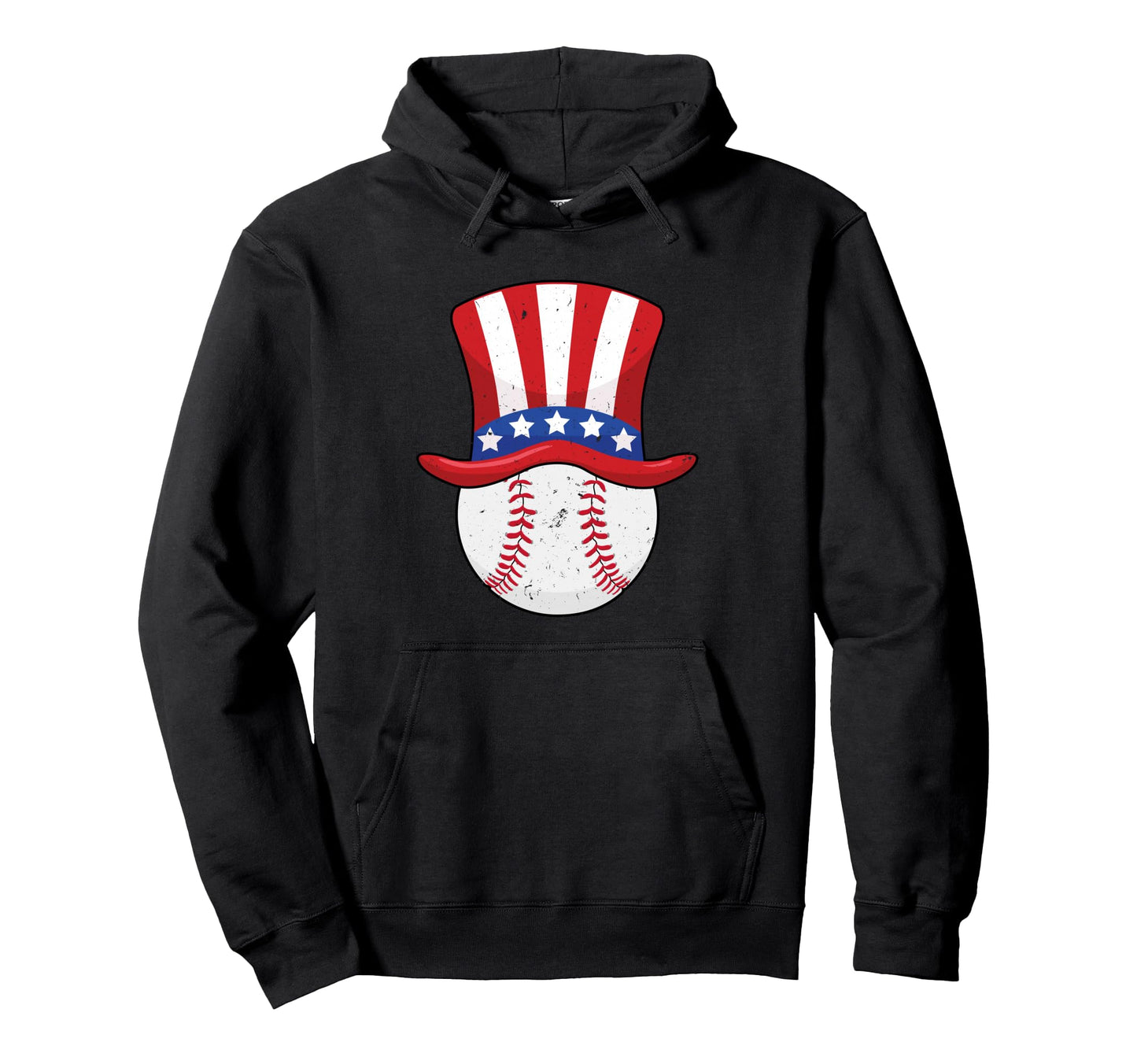 Baseball Uncle Sam 4Th July American Flag Hoodie - Trendy Graphic Unisex - T-Shirt, Sweatshirt, Hoodie