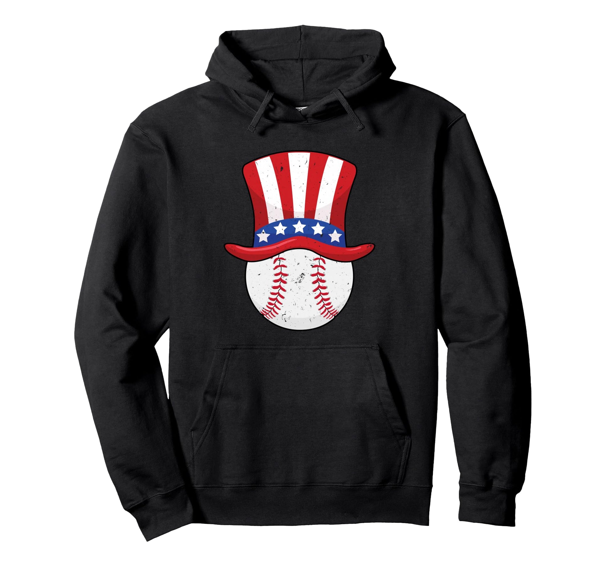 Baseball Uncle Sam 4Th July American Flag Hoodie - Trendy Graphic Unisex - T-Shirt, Sweatshirt, Hoodie