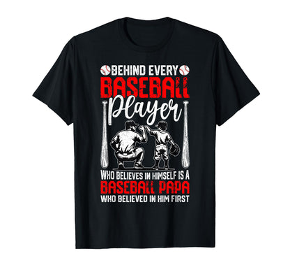 Proud Baseball Papa Player Fathers T-Shirt - Casual Everyday Wear Unisex - T-Shirt, Sweatshirt, Hoodie