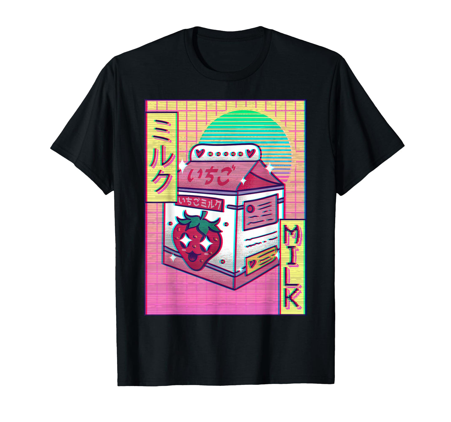 Strawberry Milk Carton Vaporwave T-Shirt - Custom Art Print Unisex - T-Shirt, Sweatshirt, Hoodie
