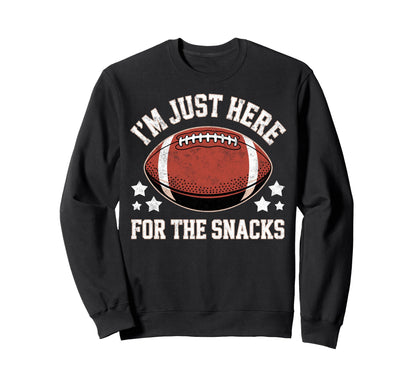 Im Just Here Snacks Funny Joke Sweatshirt - Minimalist Print for Adults - T-Shirt, Sweatshirt, Hoodie