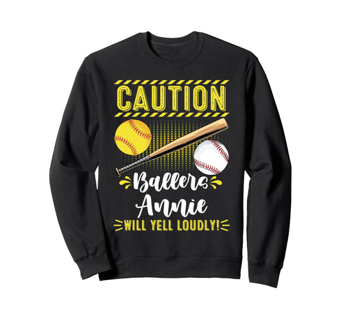 Ballers Annie Funny Baseball Sweatshirt - Aesthetic Graphic for Adults - T-Shirt, Sweatshirt, Hoodie