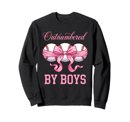 Outnumbered Baseball Softball Fan Sweatshirt - Graphic Print for Adults - T-Shirt, Sweatshirt, Hoodie