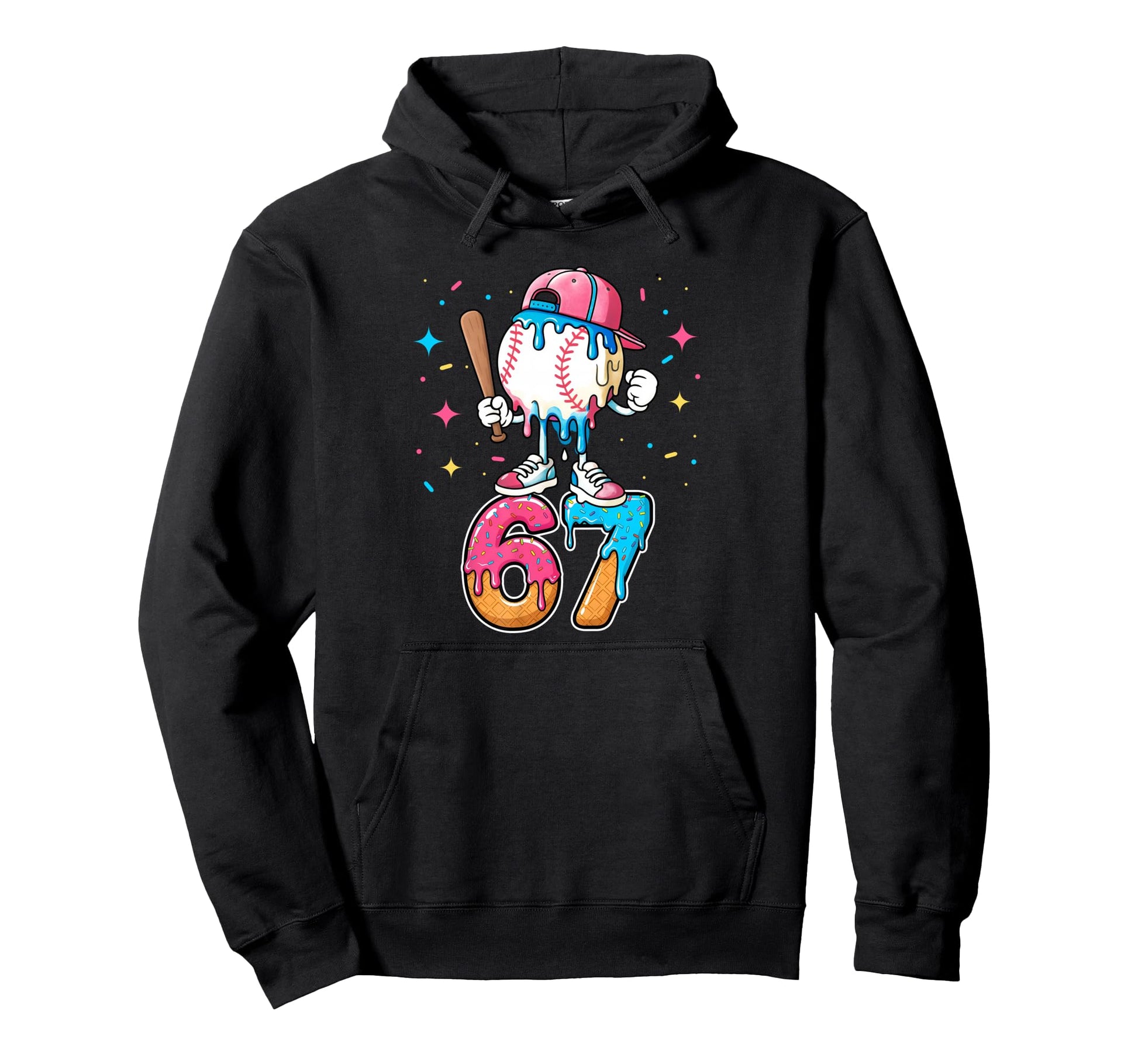 Baseball Drip Number 67 Six Seven Hoodie - Fun Novelty Design Men Women - T-Shirt, Sweatshirt, Hoodie