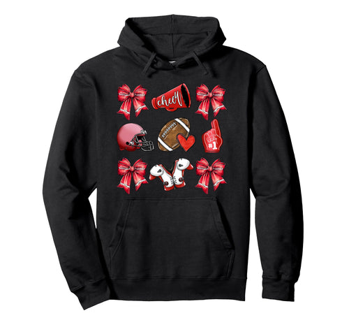 Red Football Mom Coquette Bows Game Day Hoodie - Novelty Apparel Unisex - T-Shirt, Sweatshirt, Hoodie