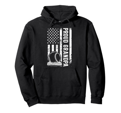 Proud Grandpa Baseball Player Us Hoodie - Casual Everyday Wear for Adults - T-Shirt, Sweatshirt, Hoodie