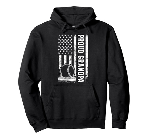 Proud Grandpa Baseball Player Us Hoodie - Casual Everyday Wear for Adults - T-Shirt, Sweatshirt, Hoodie