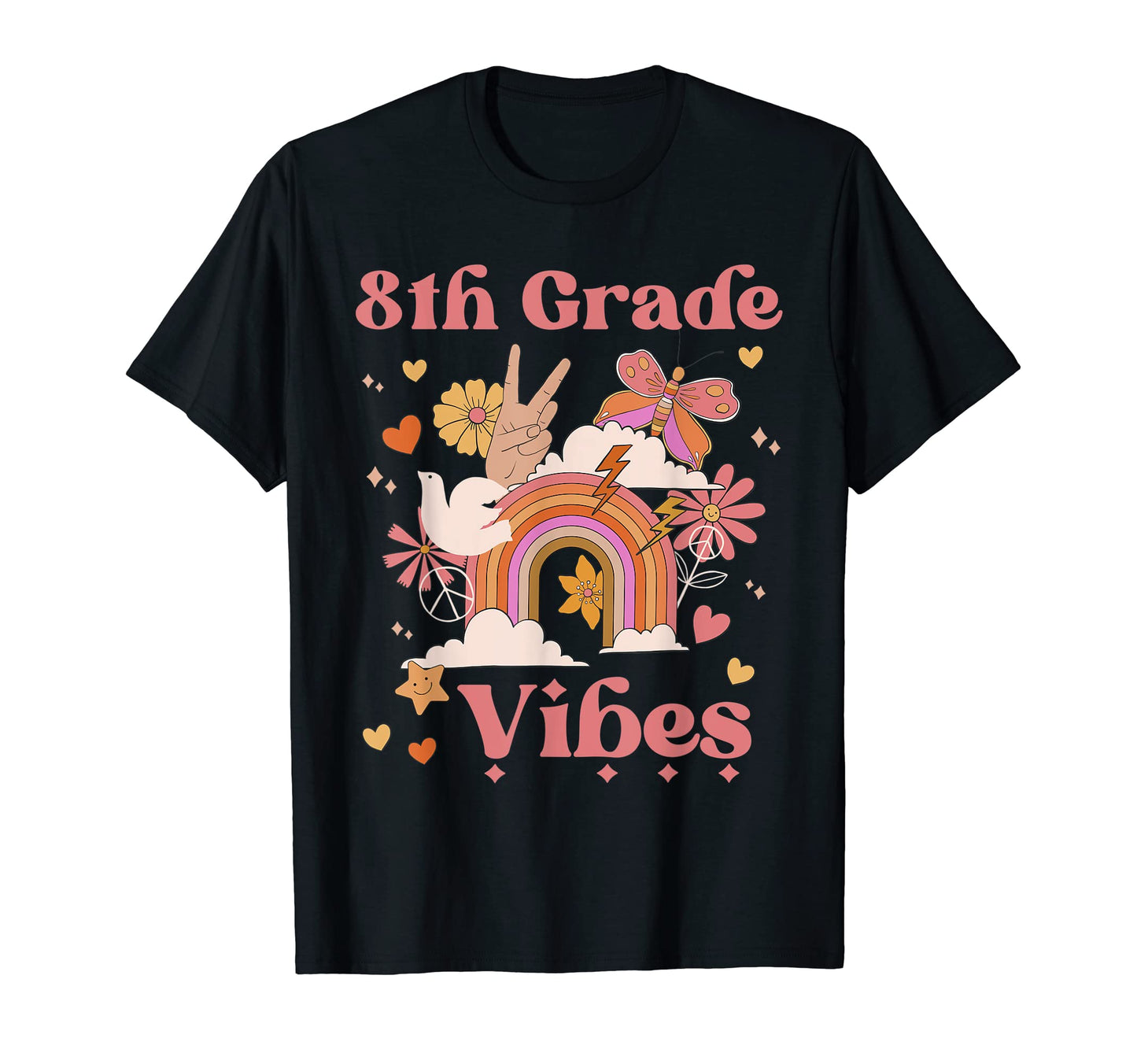 8Th Grade Vibes School Groovy Boho T-Shirt - Trendy Graphic Men Women - T-Shirt, Sweatshirt, Hoodie