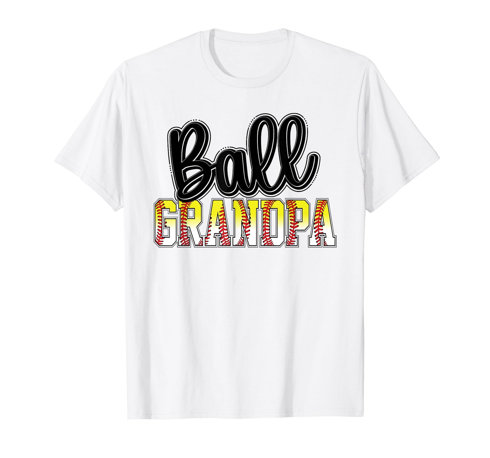 Ball Grandpa Groovy Softball Baseball T-Shirt - Minimalist Print Men Women - T-Shirt, Sweatshirt, Hoodie