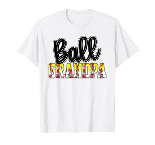 Ball Grandpa Groovy Softball Baseball T-Shirt - Minimalist Print Men Women - T-Shirt, Sweatshirt, Hoodie