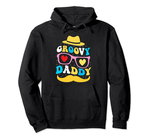 Rainbow Colorful Flowers Groovy Daddy Hoodie - Unique Graphic for Adults - T-Shirt, Sweatshirt, Hoodie