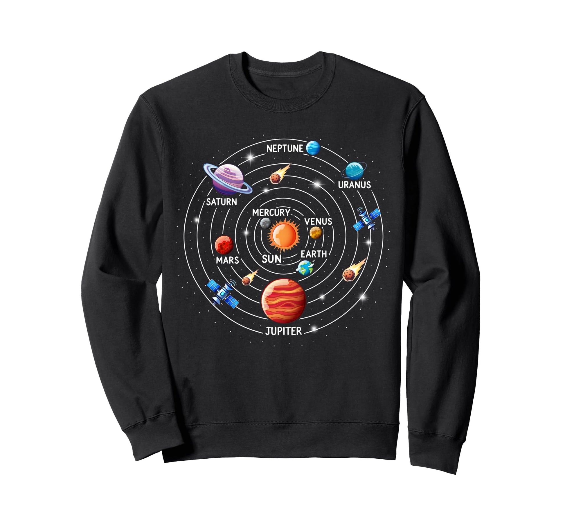 Funny Solar System Astronomy Sweatshirt - Fun Novelty Design for Adults - T-Shirt, Sweatshirt, Hoodie