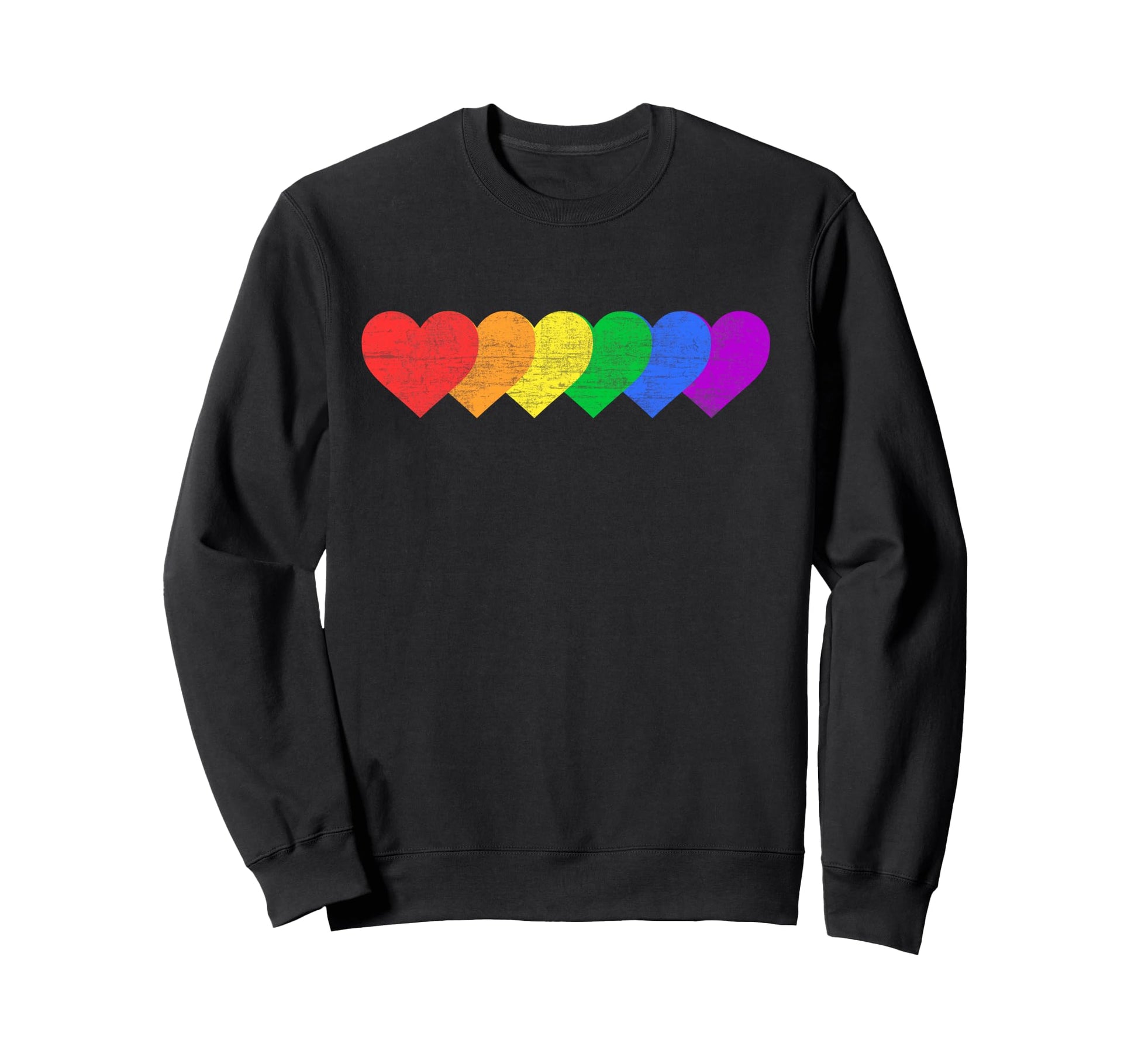 Rainbow Hearts Proud Gay Pride Month Sweatshirt - Custom Art Print Unisex - T-Shirt, Sweatshirt, Hoodie