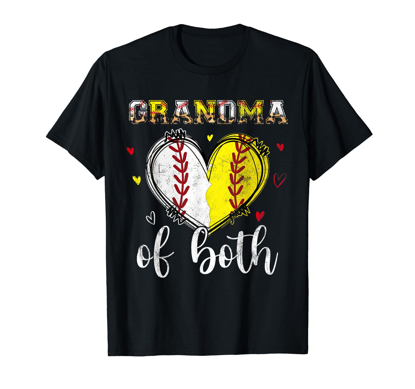 Grandma Both Baseball Softball Heart T-Shirt - Streetwear Style Men Women - T-Shirt, Sweatshirt, Hoodie