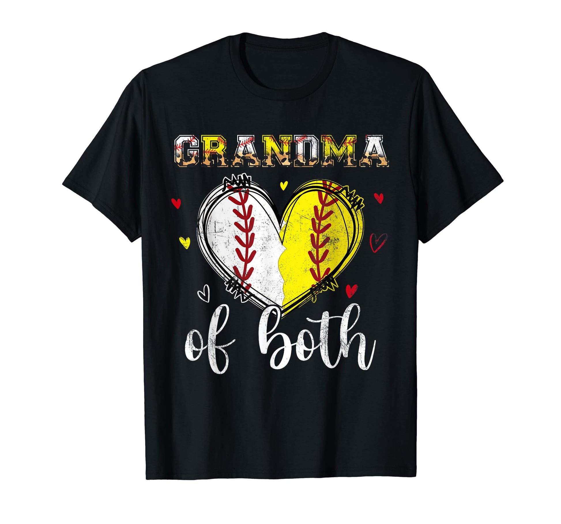 Grandma Both Baseball Softball Heart T-Shirt - Streetwear Style Men Women - T-Shirt, Sweatshirt, Hoodie