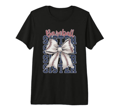 Baseball Sister Coquette Bow Tri Blend T-Shirt - Novelty Apparel Men Women - T-Shirt, Sweatshirt, Hoodie