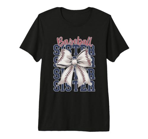 Baseball Sister Coquette Bow Tri Blend T-Shirt - Novelty Apparel Men Women - T-Shirt, Sweatshirt, Hoodie