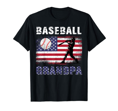 Proud Baseball Grandpa Usa American Flag T-Shirt - Novelty Apparel Unisex - T-Shirt, Sweatshirt, Hoodie