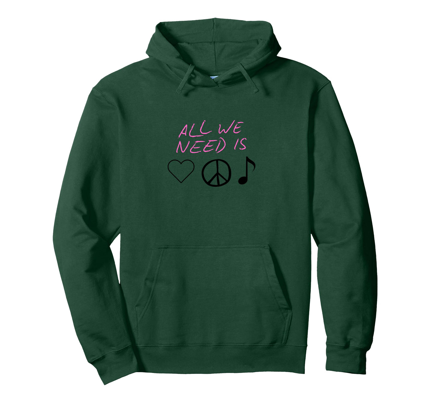 All We Need Is Love Peace Music Symbolic Hoodie - Unique Graphic Men Women - T-Shirt, Sweatshirt, Hoodie