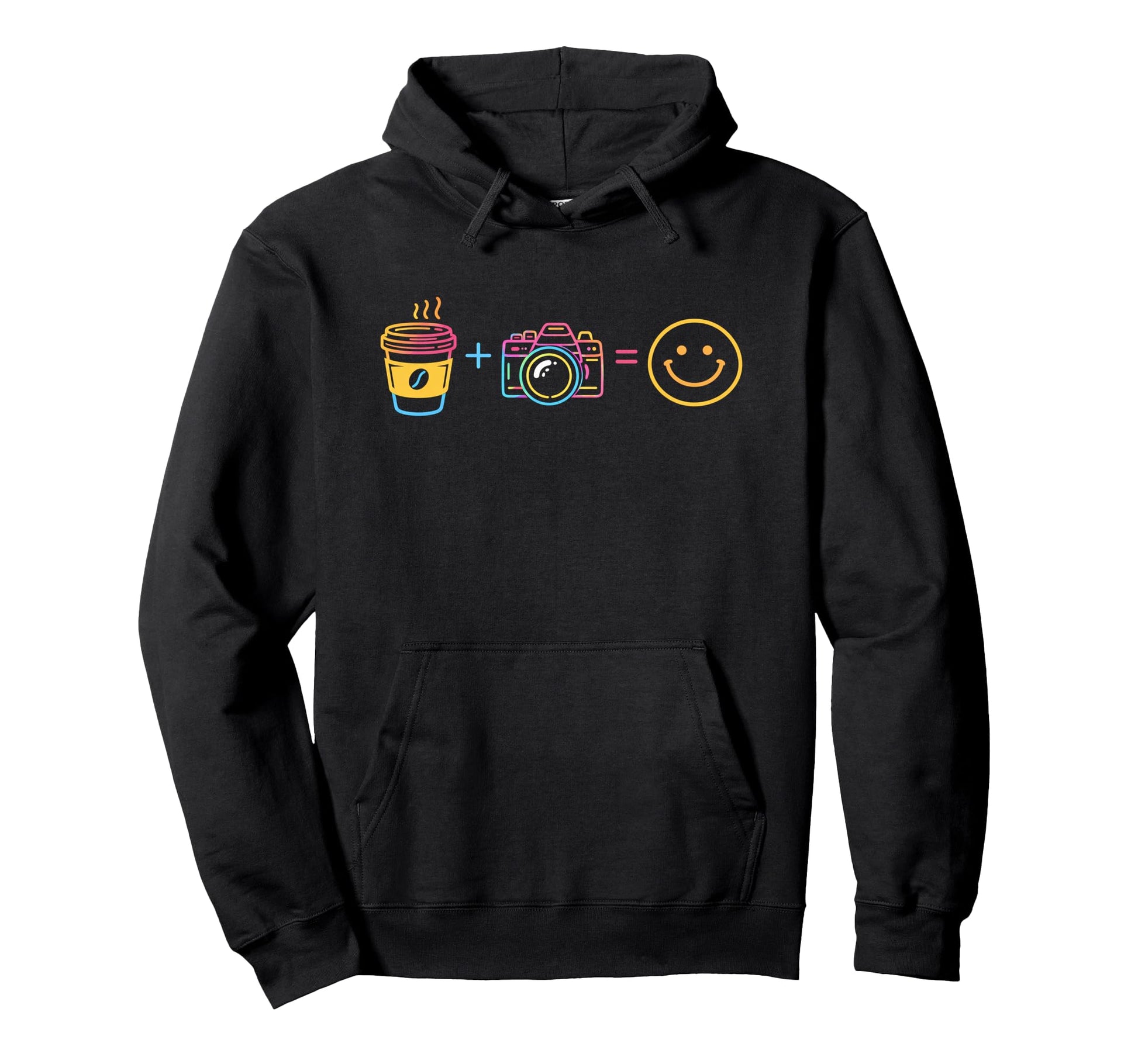 Photographer Funny Coffee N Camera Happy Hoodie - Streetwear Style Unisex - T-Shirt, Sweatshirt, Hoodie