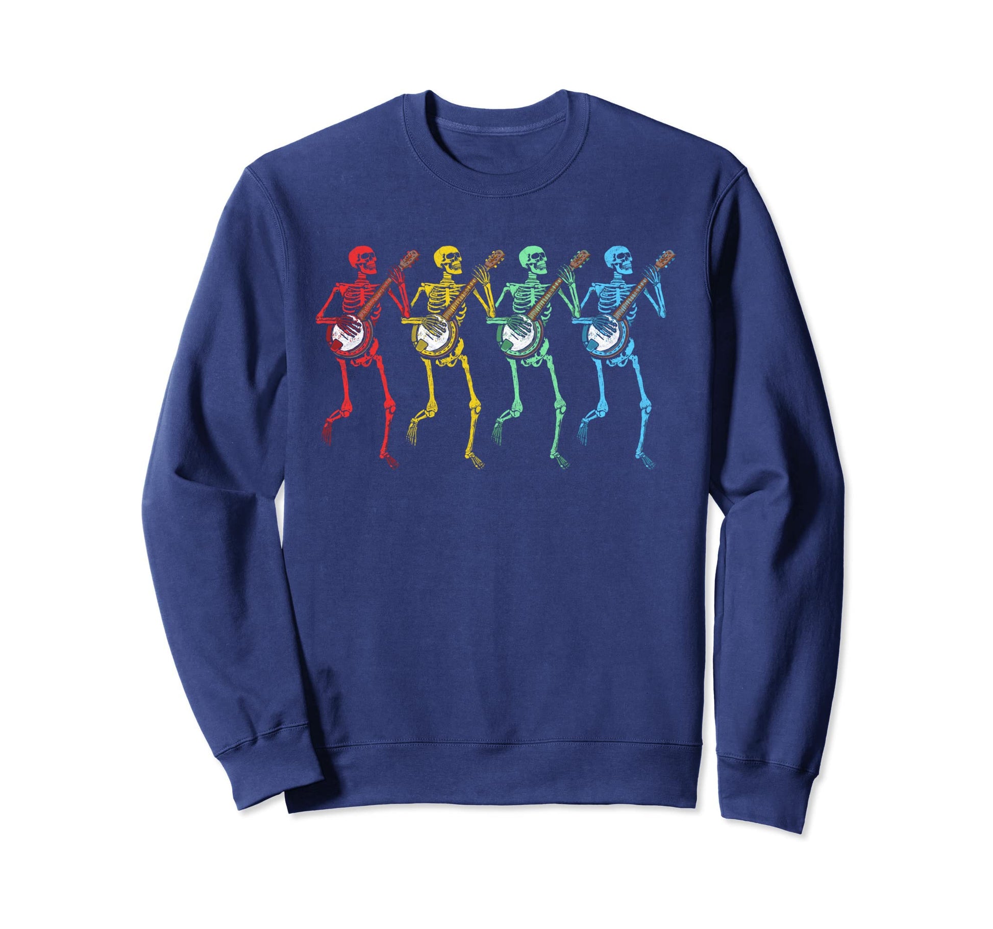 Rainbow Skeletons Banjo Sweatshirt - Minimalist Print Men Women - T-Shirt, Sweatshirt, Hoodie
