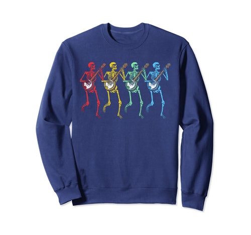 Rainbow Skeletons Banjo Sweatshirt - Minimalist Print Men Women - T-Shirt, Sweatshirt, Hoodie