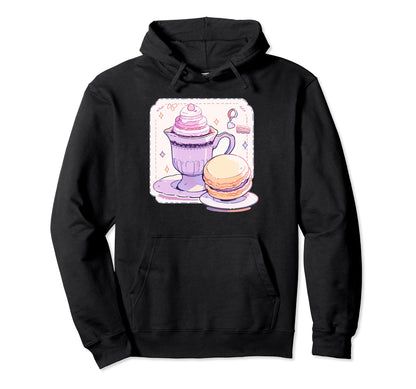Pastel Coffee Macaroon Aesthetic Hoodie - Fun Novelty Design Unisex - T-Shirt, Sweatshirt, Hoodie