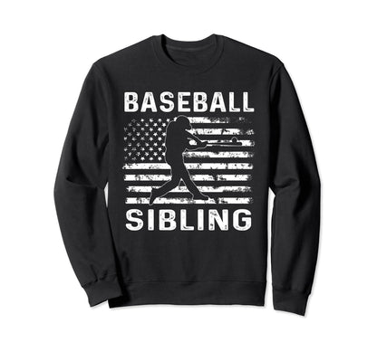 Baseball Sibling Brother Usa Flag 4Th Sweatshirt - Novelty Apparel Unisex - T-Shirt, Sweatshirt, Hoodie